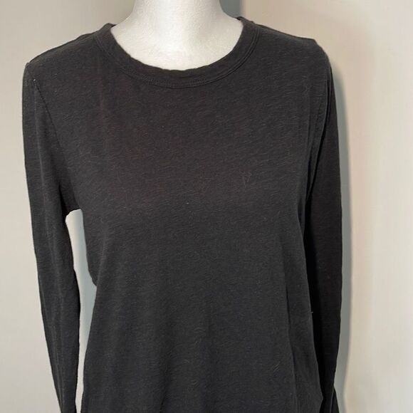 Z Supply Womens Long Sleeve T-Shirt Crewneck Top Cotton Blend Size Small Black - Picture 2 of 9
